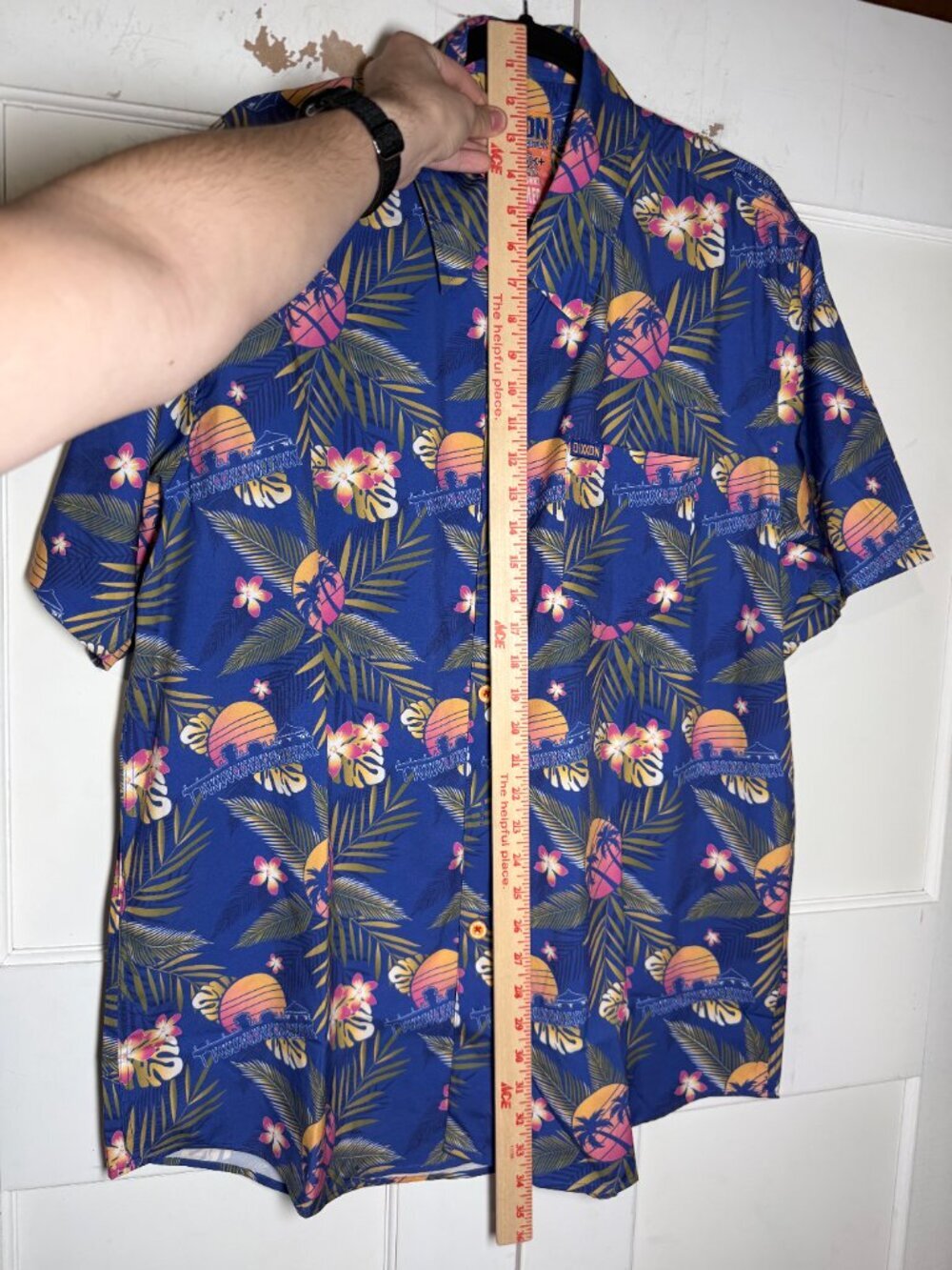DIXXON Shirt of Summer Floral Tropical Short Sleeve Button Up Size XL Blue - Picture 4 of 10